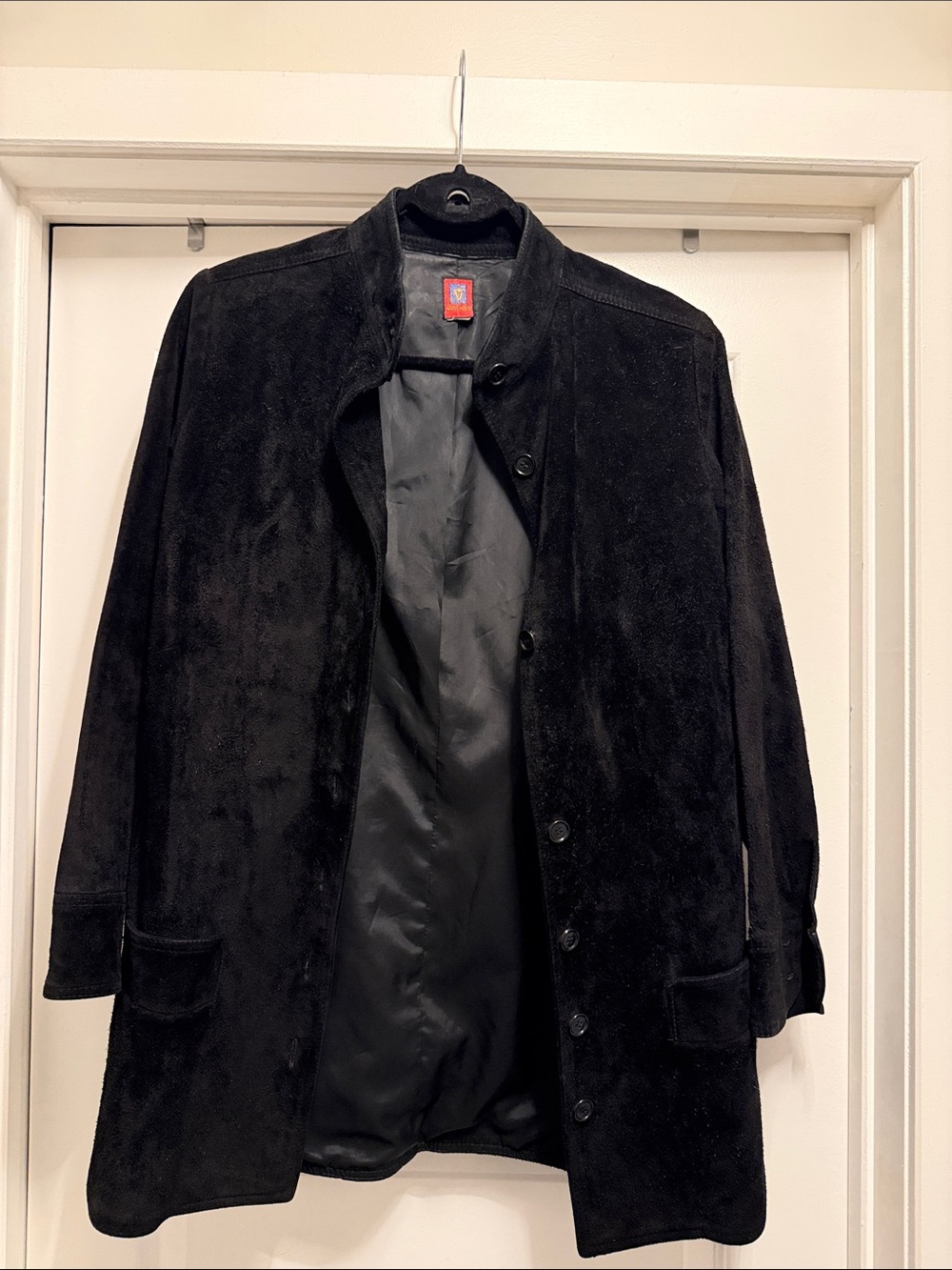 Ann Klein vintage as is Black Suede Button-Front Coat